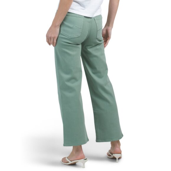 7 FOR ALL MANKIND Light Green Cropped Alexa Jeans - Picture 2 of 2